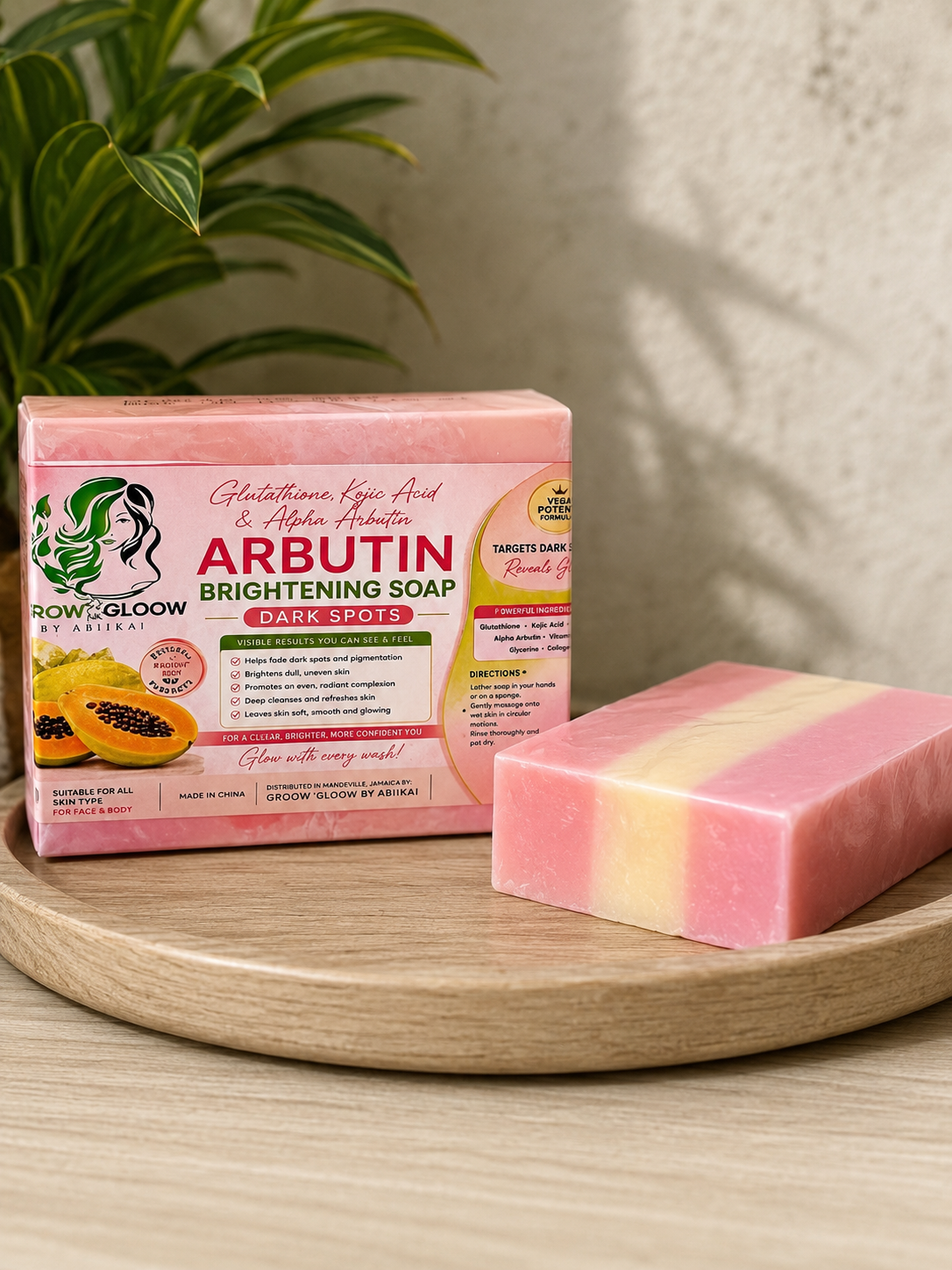 Glutathione, Kojic Acid & Alpha arbutin brightening soap